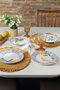Hermia Set de Servir Pasteles de 4 piezas en Cerámica, 20 cm, Blanco, Azul Marino y Amarillo